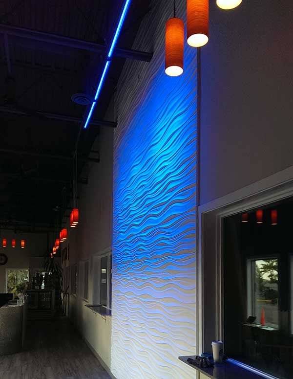 Bubbles, Fasade Waves Wall Panel in Gloss White