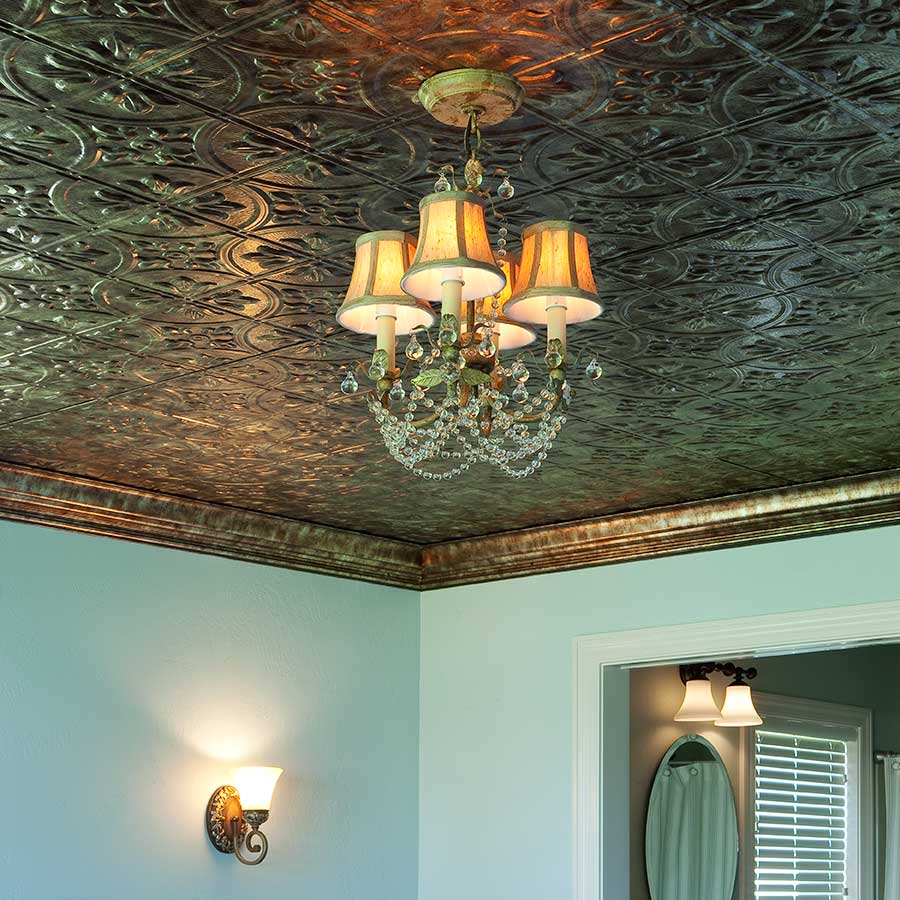 Fasade 2x4 Direct Apply Ceiling Tile - Traditional 2 in Bermuda Bronze