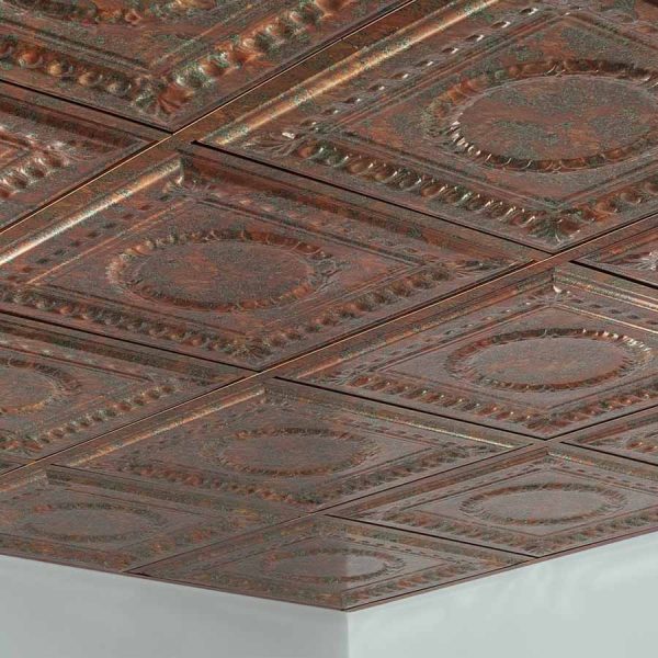 Fasade Ceiling Tile in Rosette